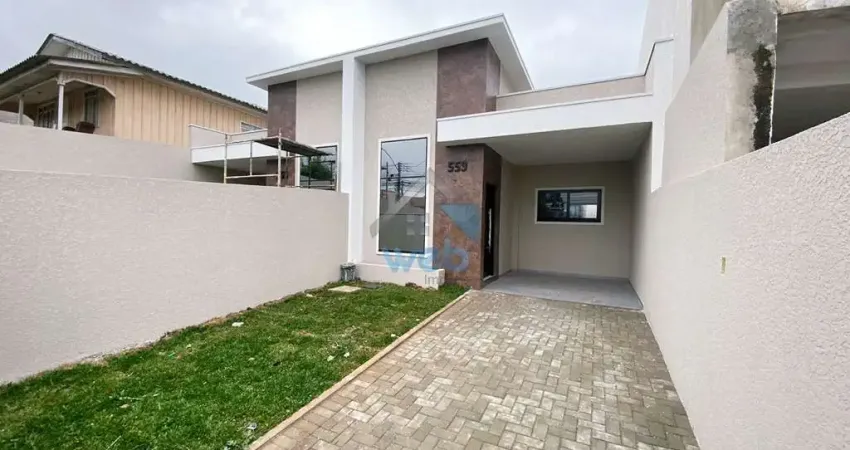 Casa à venda no bairro fazenda velha, em araucária, com 3 quartos, sendo um suíte, sala ampla, cozinha, banheiro social, além de garagem para 2 carros