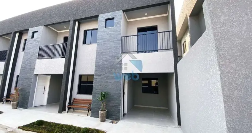 Sobrados em condomínio à venda na região do rio bonito, no bairro campo de santana, com três quartos, sala, cozinha, lavabo e banheiro.