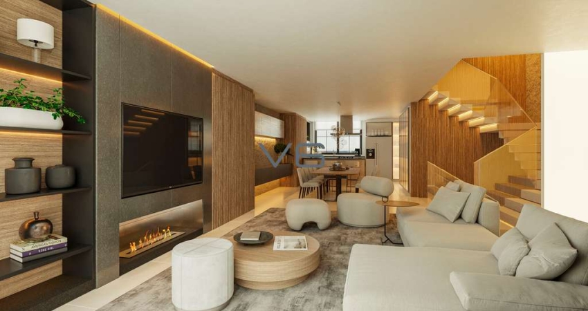 Casa em Condomínio com 4 suítes, 295 m² privativos, 3 vagas de garagem, em Santa Felicidade, Curitiba - PR.