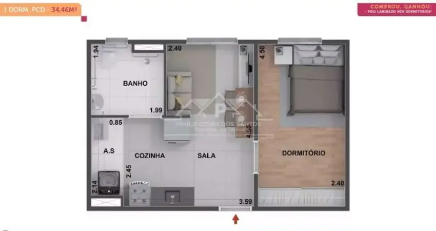 Apartamento com 2 dormitórios à venda, 44 m² por R$ 190.000,00 - São Mateus - São Paulo/SP