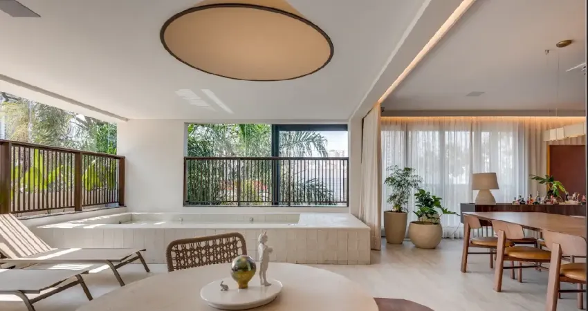 Apartamento de 448m2 em frente ao parque areião com piscina na varanda, 1 por andar e vaga gigante para ram e vaga para esportivo de alto luxo