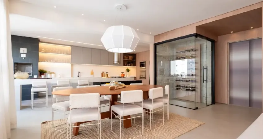 Apartamento com churrasqueira a carvão, 3 suítes com 3 vagas de garagem