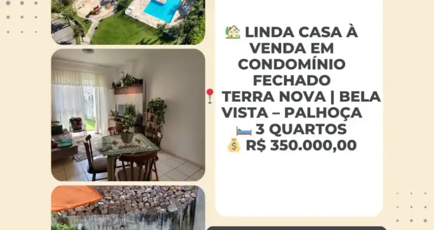 (financiável) sua casa em condomínio fechado completo em palhoça sc - 3 quartos e muito mais!