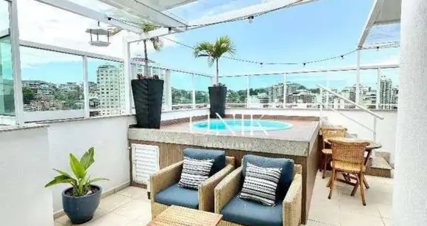 Excelente cobertura linear com piscina e 2 vagas em icaraí!!