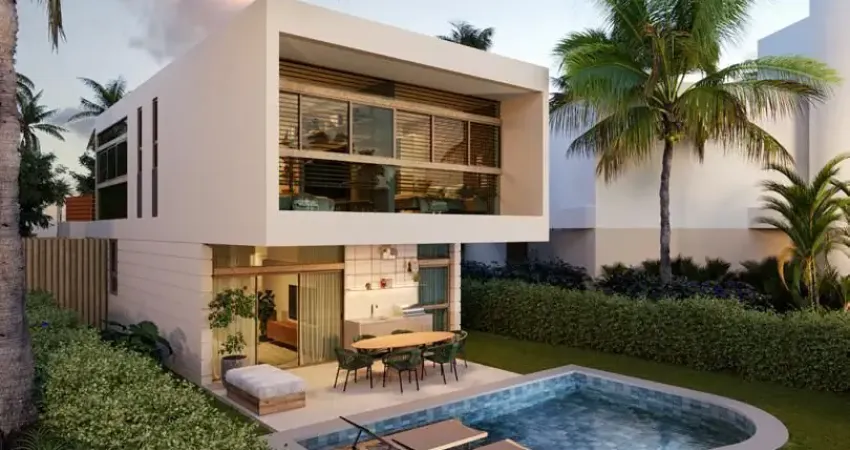 Casa Beira Mar de alto padrão com 210 m² 3 quartos sendo 3 suítes e 3 vagas na Praia dos Carneiros Tamandaré-PE