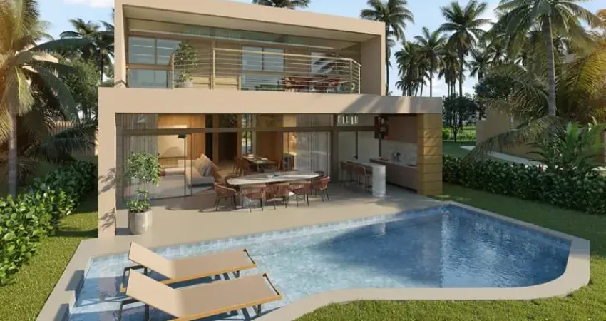 Casa de Alto Padrão Beira Mar com 370 m² 4 quartos sendo 2 suítes e 3 vagas na Praia dos Carneiros Tamandaré-PE
