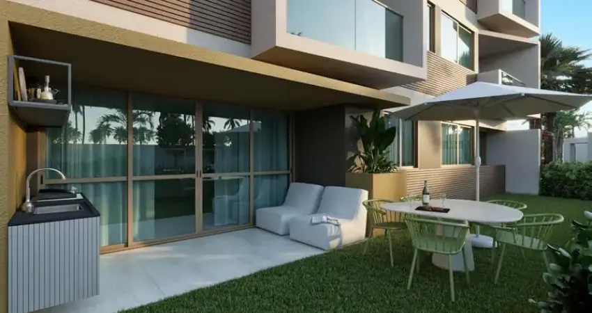 Apartamento beira mar com 65 m² 2 quartos sendo 1 suíte e 1 vaga na Praia dos Carneiros Tamandaré-PE