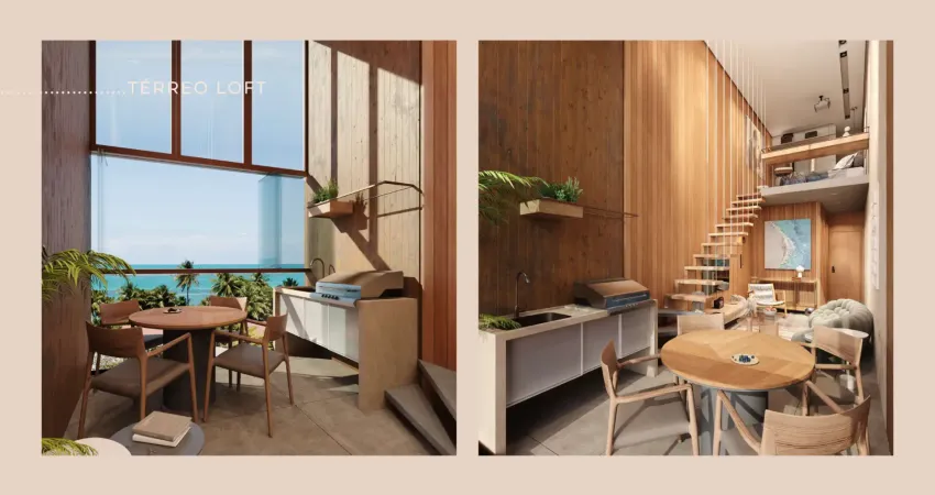 Loft com vista mar na praia de tamandaré | 45m² | prédio pronto