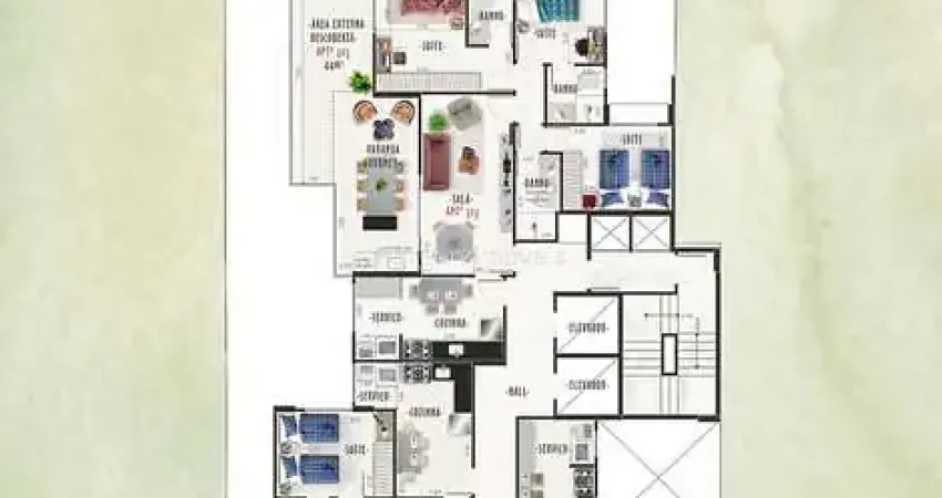 Apartamento com 2 quartos sendo 1 suíte para venda no Bairro Jardim Glória em Juiz de Fora