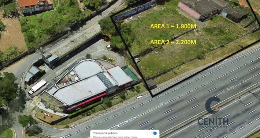 Terreno em área estratégica no km23 da raposo tavares, 1800m²