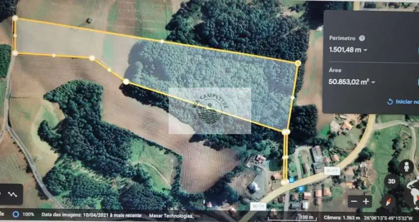 Sítio com 47.022 m², escriturado, fica apenas 120 metros da SC-110, Bateias de Baixo