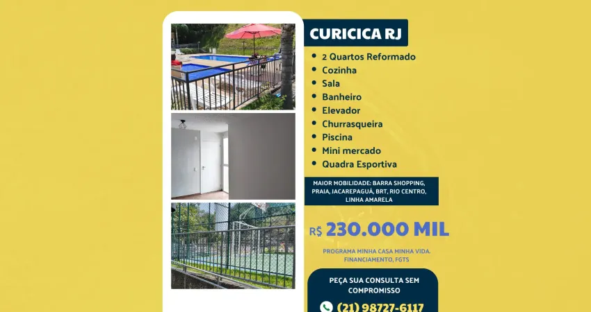 Apto apenas 230 mil - proximo praia, linha amarela e barra shopping - piscina - elevador - quadra de esportes