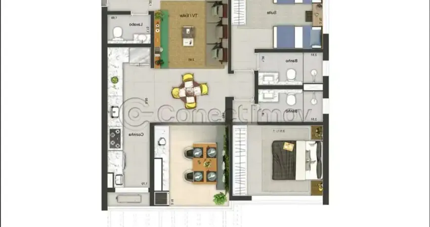 Apartamento térreo de 80m² com 02 suíte para locação e venda - jardim olhos d`água