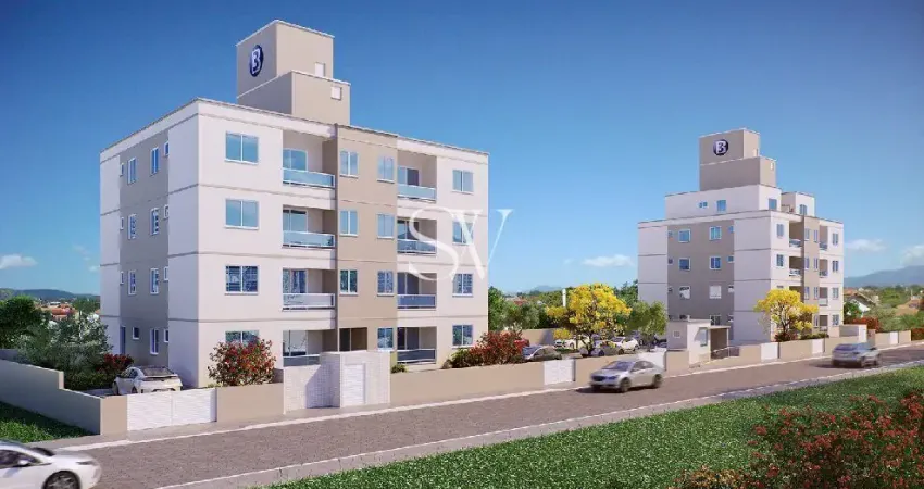 Apartamento a venda de 02 Dormitórios com sacada e elevador no condomínio na Barra do Aririú em Palhoça-SC