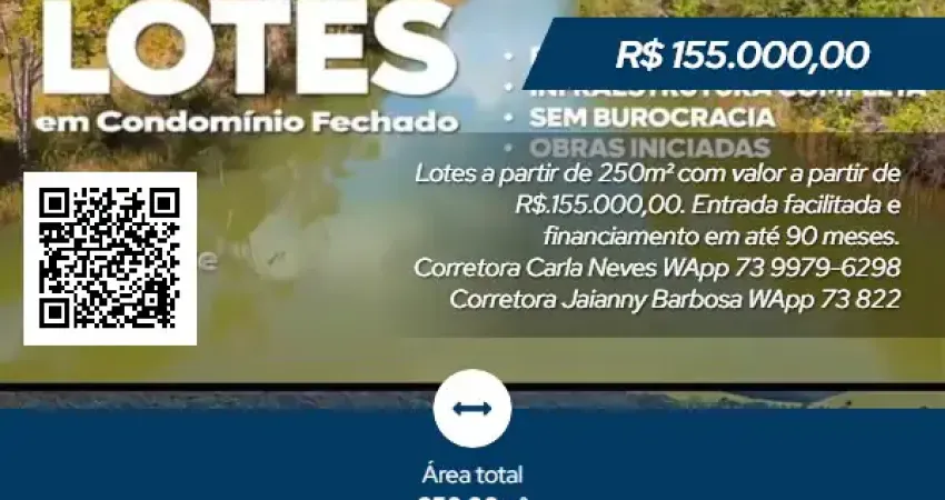 Lote de terreno - 250m2 - total infraestrutura com pavimentação, embasa e coelba