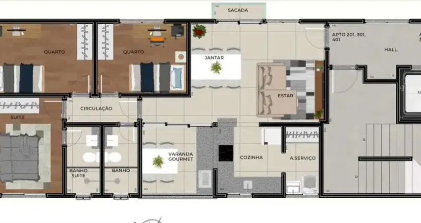 Apartamento 3 Quartos para Venda em Sabará, Ana Lúcia, 3 dormitórios, 1 suíte, 2 banheiros, 2 vagas