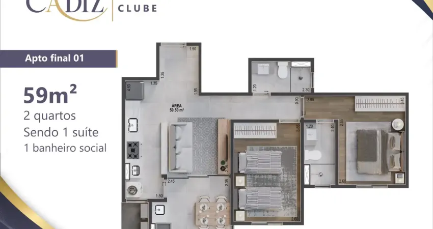 58m² a 89m² - 2 a 3 dormitórios - frente mar , praia do porto novo