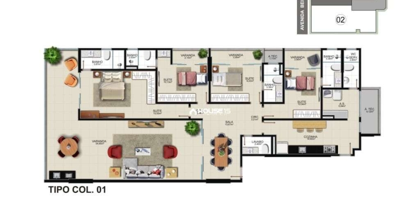 Apartamento com 4 quartos à venda na Avenida Beira Mar, 500, Praia do Morro, Guarapari