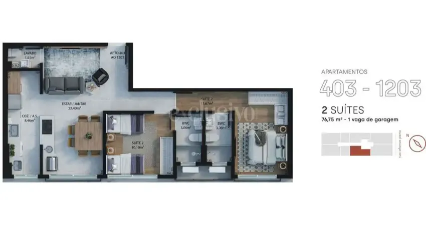Apartamento com 2 quartos à venda na Rua Afonso Pena, 532, Estreito, Florianópolis