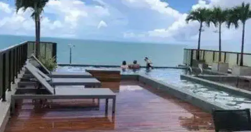 Flat mobiliado beira mar com vista mar no bairro de Manaira