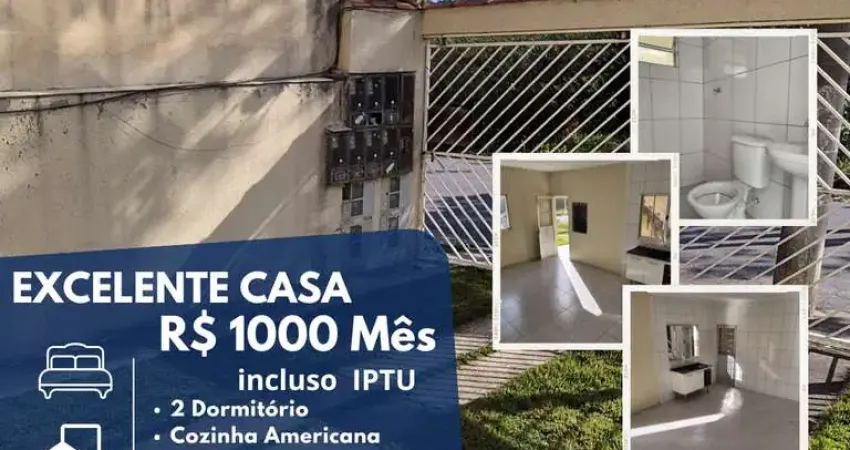 Casa para Locação em Suzano, Jardim Leblon, 2 dormitórios, 1 banheiro, 1 vaga