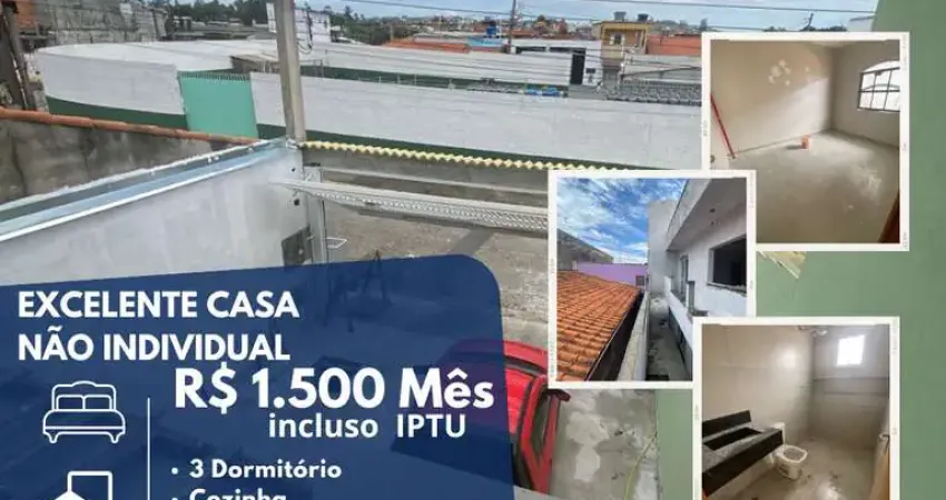 Casa para locação em suzano, vila helena, 3 dormitórios, 1 banheiro, 1 vaga