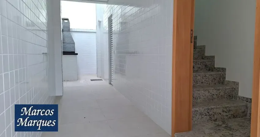Casa nova com 3 quartos, sendo 1 suíte, no bairro ponta da praia - santos