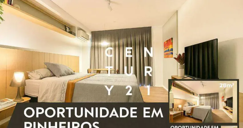 Lindo e sofisticado studio em pinheiros, 29m2 completamente mobiliado. condomíniocom lazer completo, aceita pet.