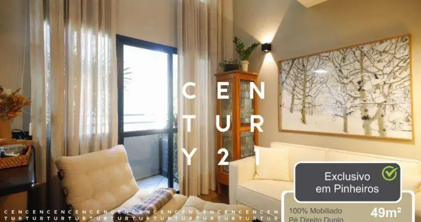 Apartamento com 1 dormitório, 49 m² - venda por r$ 697.000,00 ou aluguel por r$ 5.935,00/mês - pinheiros - são paulo/sp