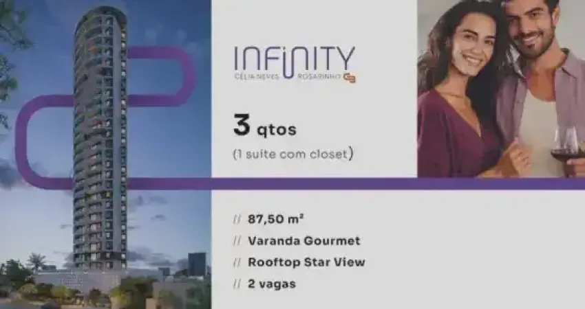 Edf infinity | lançamento no rosarinho | 3 quartos 1 suíte 87m² 2 vagas