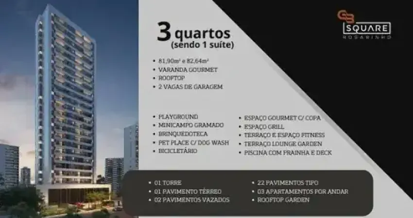 Apartamento no Rosarinho I 3 quartos 1 suite 2 vagas I I Squere Rosarinho I Padrão GB