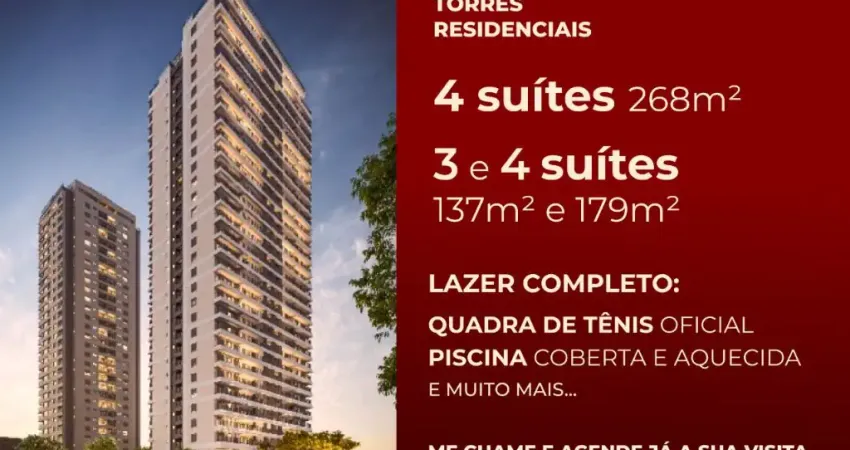 Lançamento na Mooca com Studios e Apartamentos de 1 a 4 Suítes
