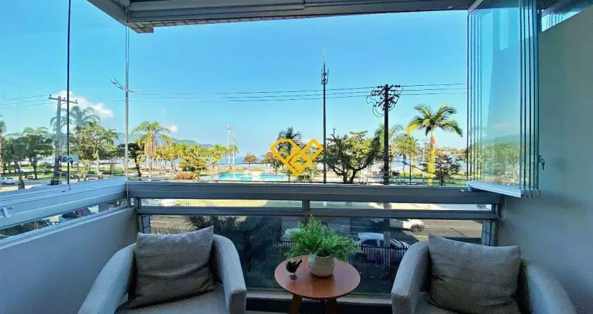 Vista ao mar ,98m² ,2 quartos,3 wcs,1 vaga,varanda - aparecida - santos