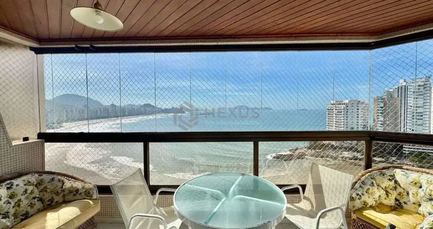 Apartamento frente mar com varanda e lazer na praia das asturias, guaruja