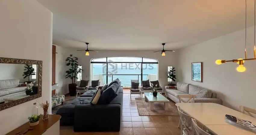 Apartamento frente mar com varanda e vista mar na praia das asturias, guaruja