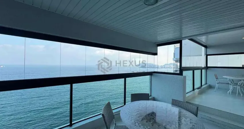 Apartamento frente mar com varanda gourmet e lazer na praia das pitangueiras, guaruja