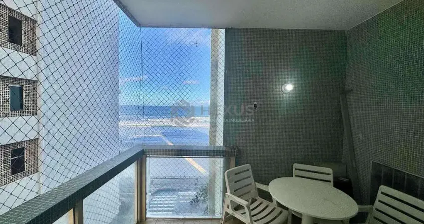 Apartamento frente mar com varanda e vista mar na praia das pitangueiras, guaruja
