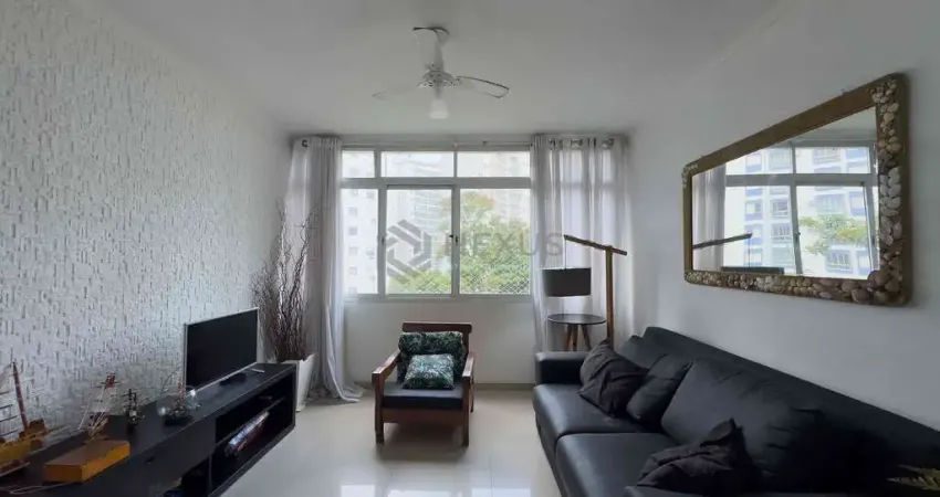 Apartamento frente rua com vista livre a uma quadra da praia das pitangueiras, guaruja