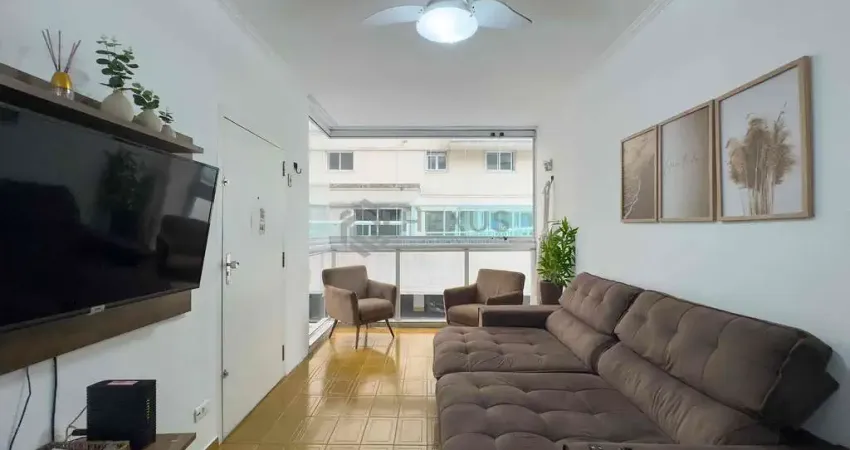 Apartamento com varanda na quadra mar da praia das pitangueiras, guaruja - hexus