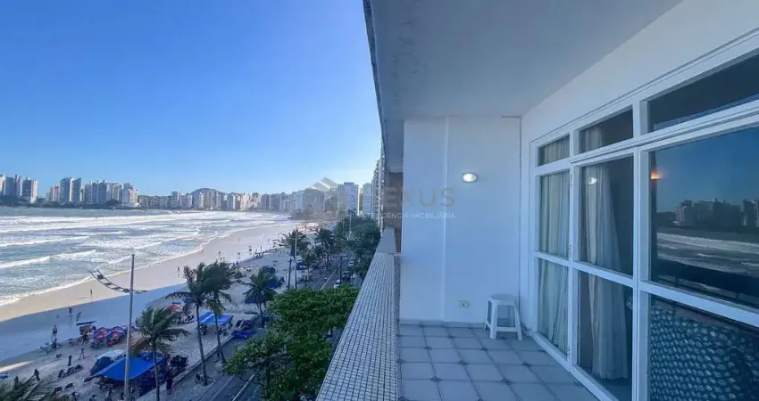 Apartamento frente mar com varanda e vista mar na praia das pitangueiras, guaruja