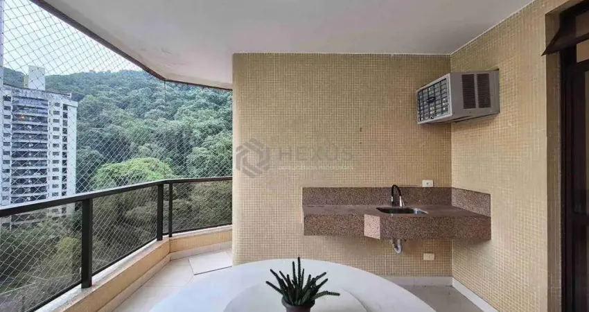 Apartamento com varanda e lazer na praia das pitangueiras, guaruja