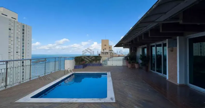 Cobertura com piscina, churrasqueira, vista mar, quadra mar, praia das pitangueiras, 3 quartos (3 s