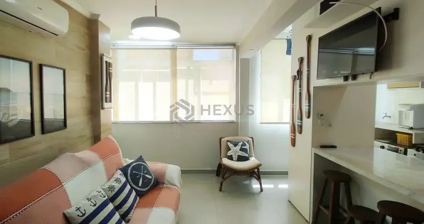 Apartamento reformado e mobiliado na quadra mar da praia das asturias, guaruja