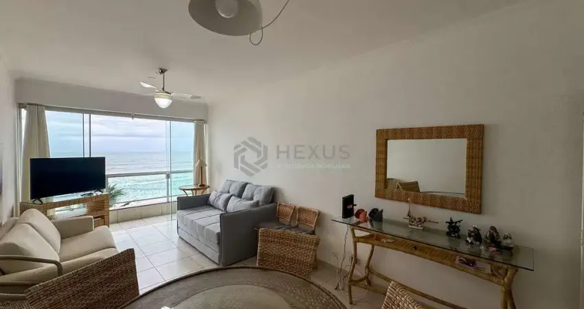 Apartamento frente mar com varanda na praia das pitangueiras, guarujá