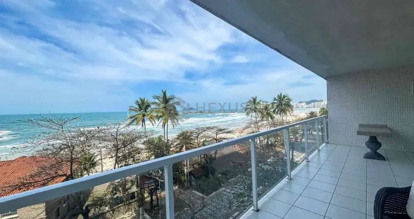 Apartamento frente mar com varanda e lazer na praia das pitangueiras, hexus