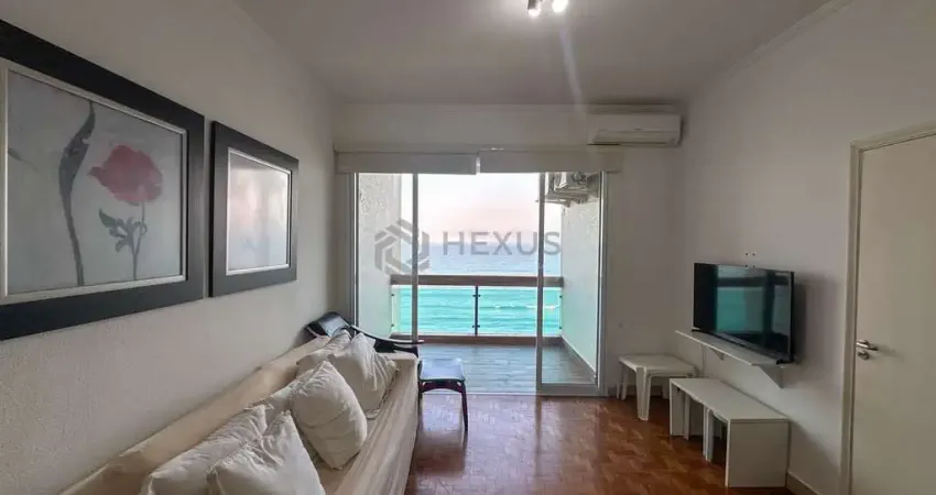 Apartamento frente mar com varanda e vista mar na praia das pitangueiras, guaruja