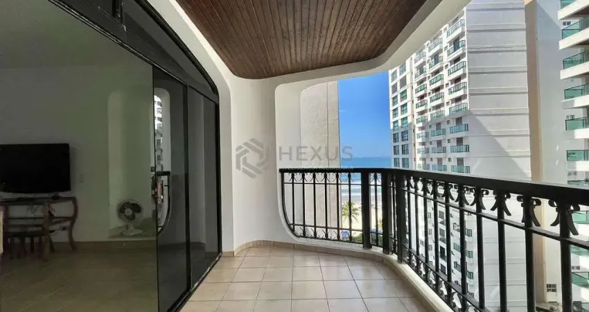 Apartamento beira mar com varanda e vista mar na praia das pitangueiras, guaruja | hexus