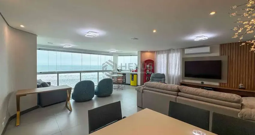 Apartamento frente mar com varanda e lazer na praia das astúrias