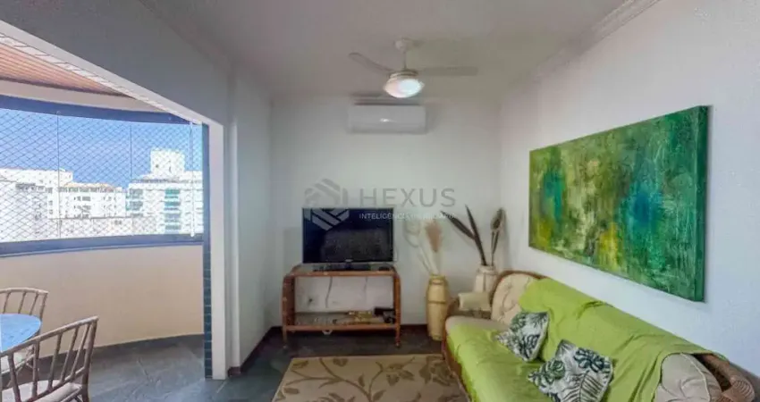 Apartamento com varanda, lazer e vista mar na quadra mar da praia das pitangueiras, guaruja