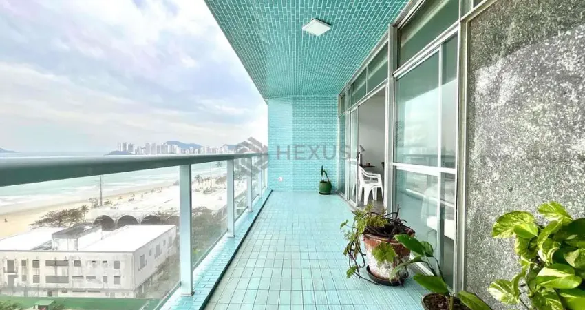 Apartamento frente mar com varanda e vista mar na praia das pitangueiras, guaruja